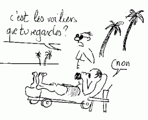 Cartoon "C'est les voiliers que tu regardes ?" par Michel Froget