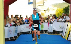 Arrivée de la course de l'Ironman au Brésil en 2009